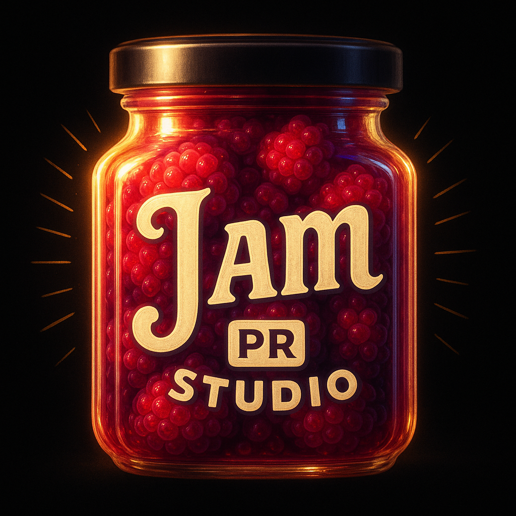 Marmeladenglas mit Aufdruck JAM PR Studio